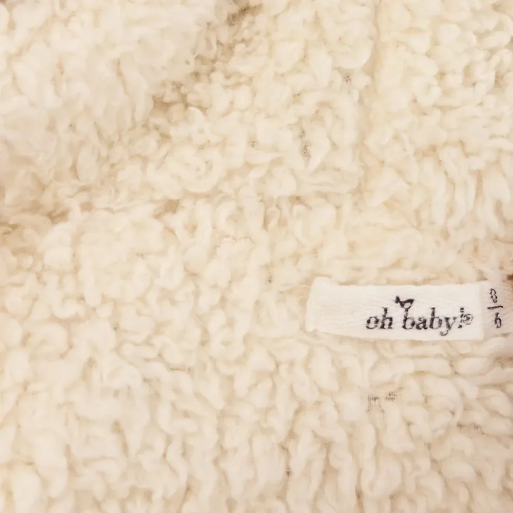 Oh baby! Warm Sherpa Lined Wide‎ Rib Sweater Knit Snowdrift Hoodie Brown Sz 6m